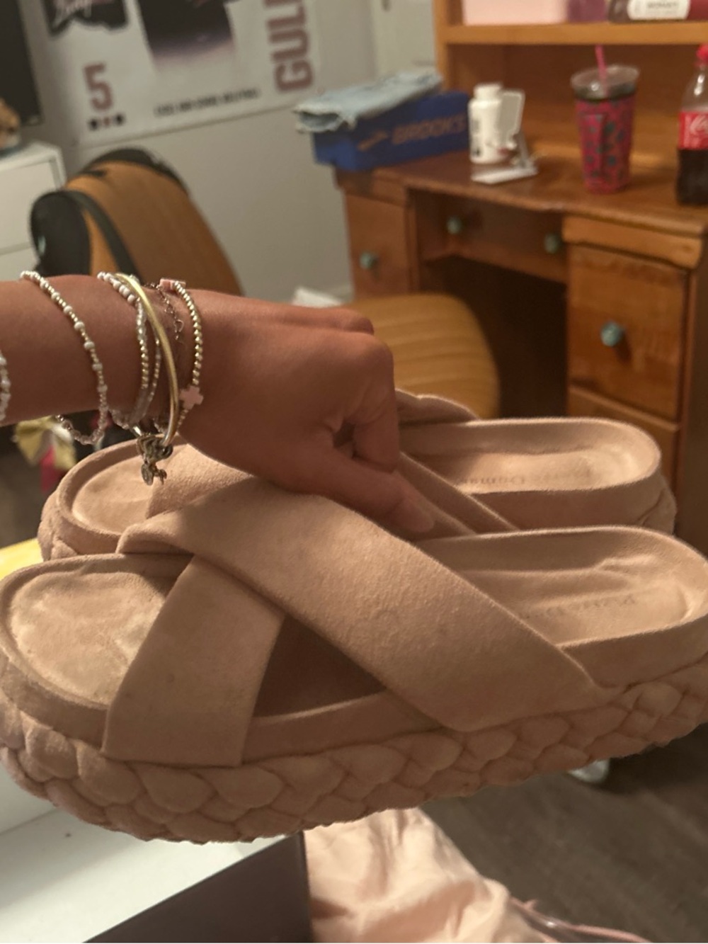 Women’s Blush Slide Sandals - Soft Cross-Strap Platform